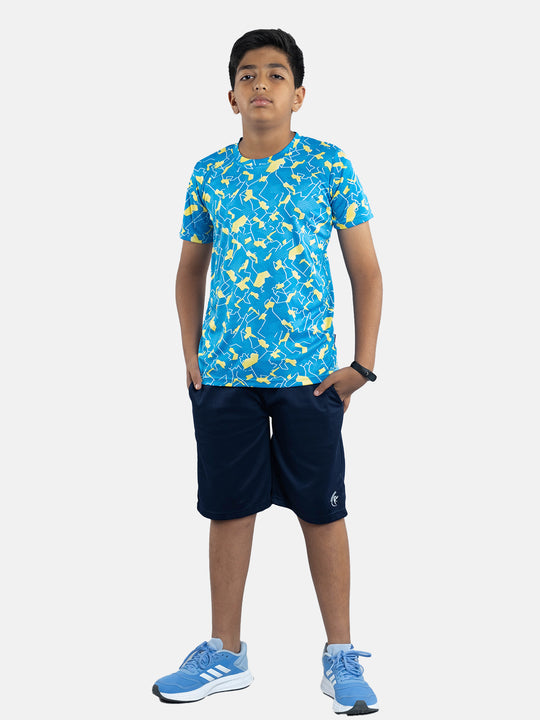 Boys Round Neck Sports Tee & Short Set