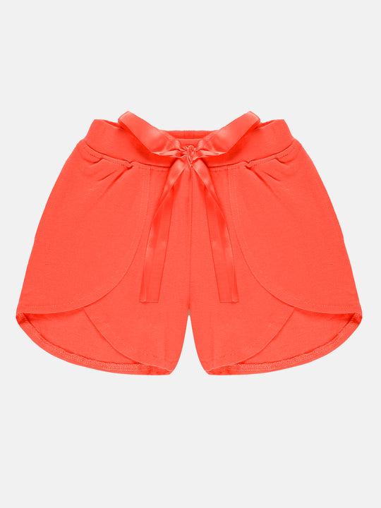 Girls Over Lap Shorts With Bow