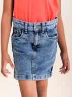 Girls Fashion Denim Skirt - Lt Acid Wash / 3-4Y