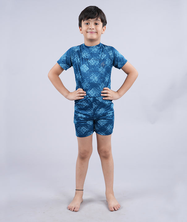 Girls & Boys Half Sleeve Mid Thigh Length Swim Suit