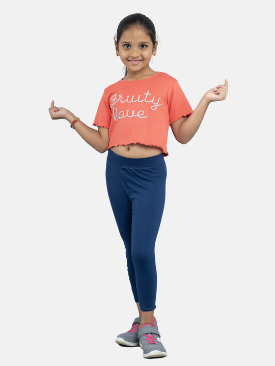 Girls Crop Tee & "Girls Power" Printed Capri Legging Sets