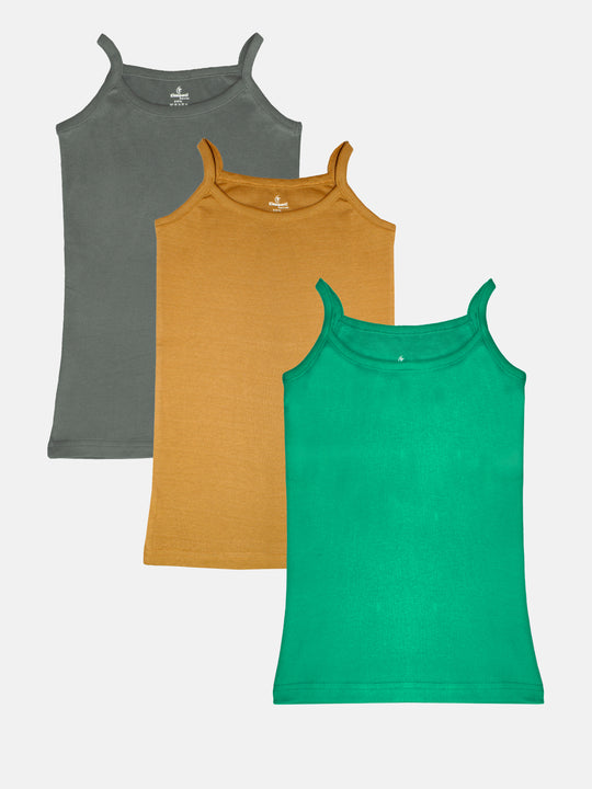 Girls Solid Camisole Pack of 3