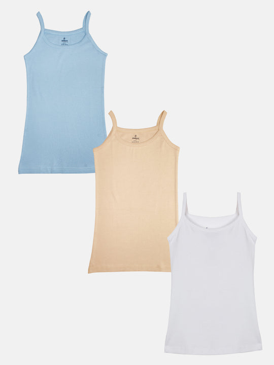 Girls Solid Camisole Pack of 3