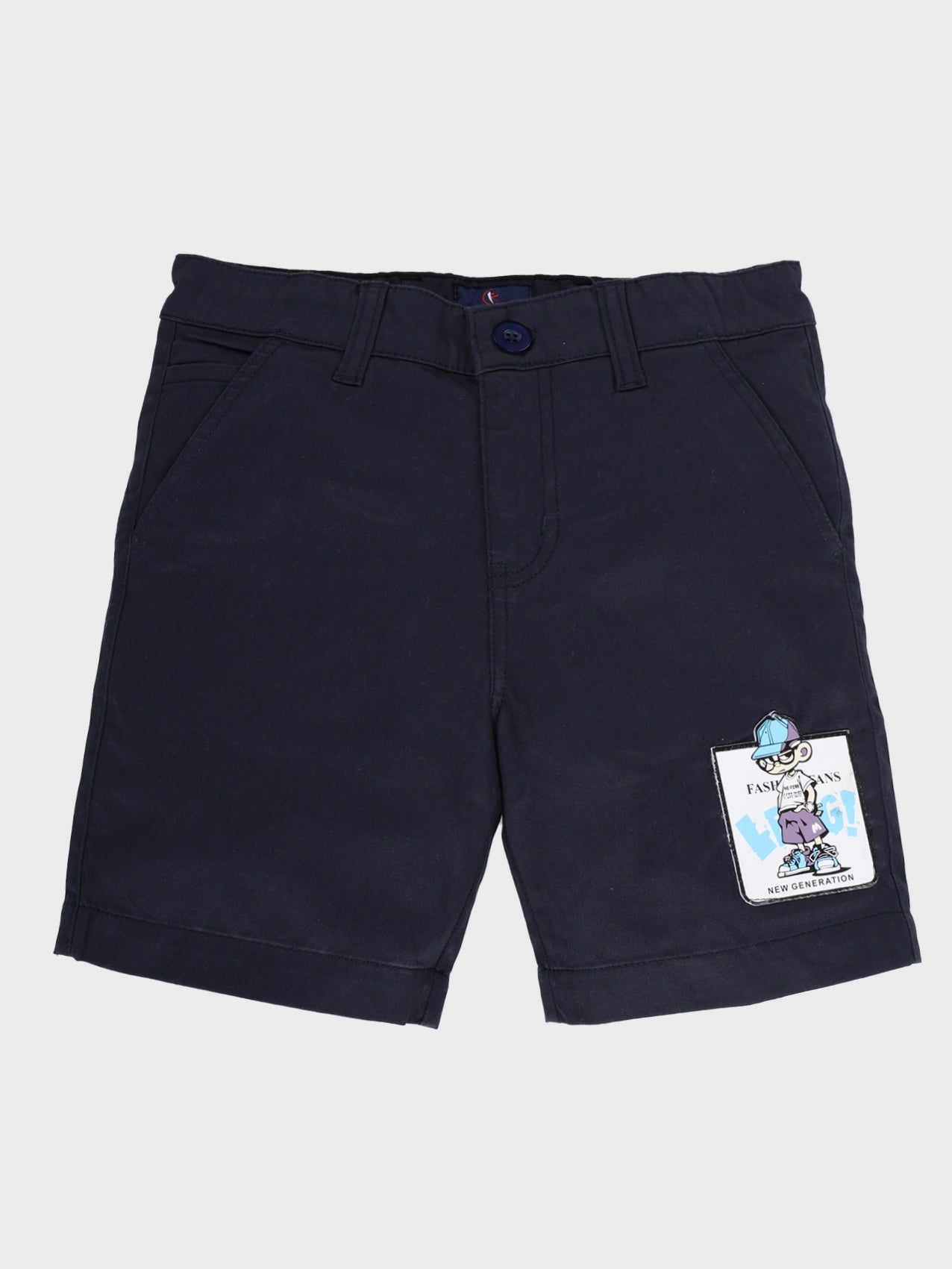 Boys Formal Solid Shorts With Badges