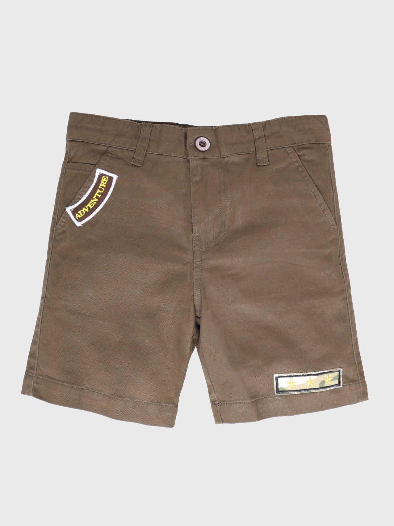 Boys Formal Solid Shorts With Badges