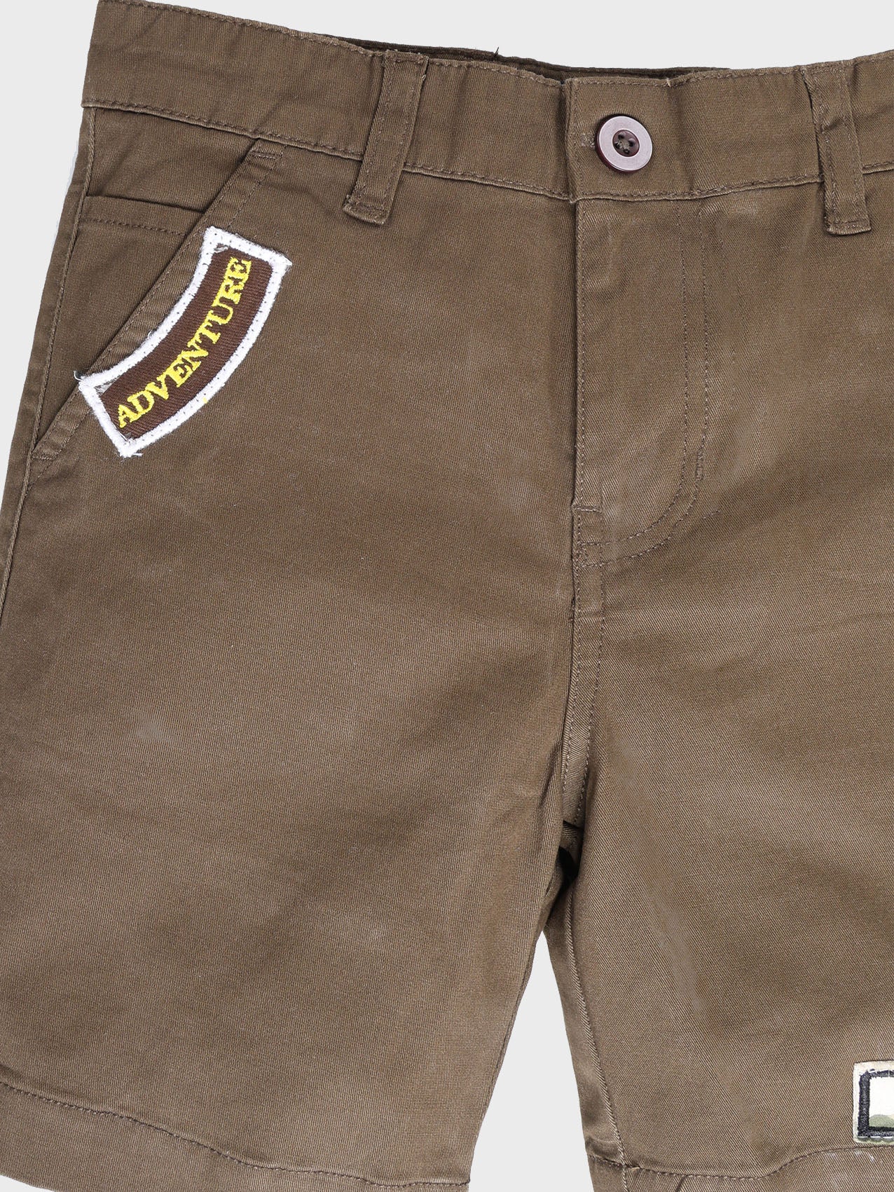 Boys Formal Solid Shorts With Badges