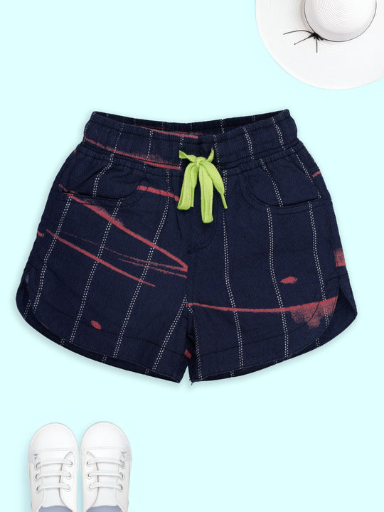 Girls Cotton Woven Plaid Printed Hot Short