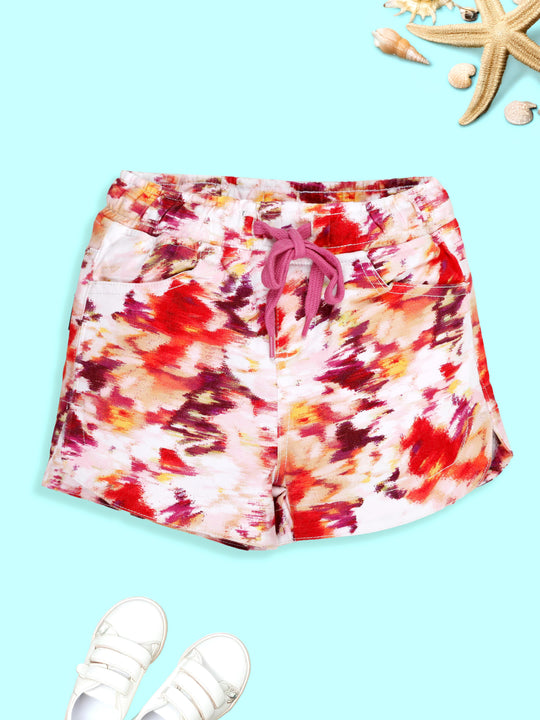 Girls Cotton Woven Tie and Die Hot Short