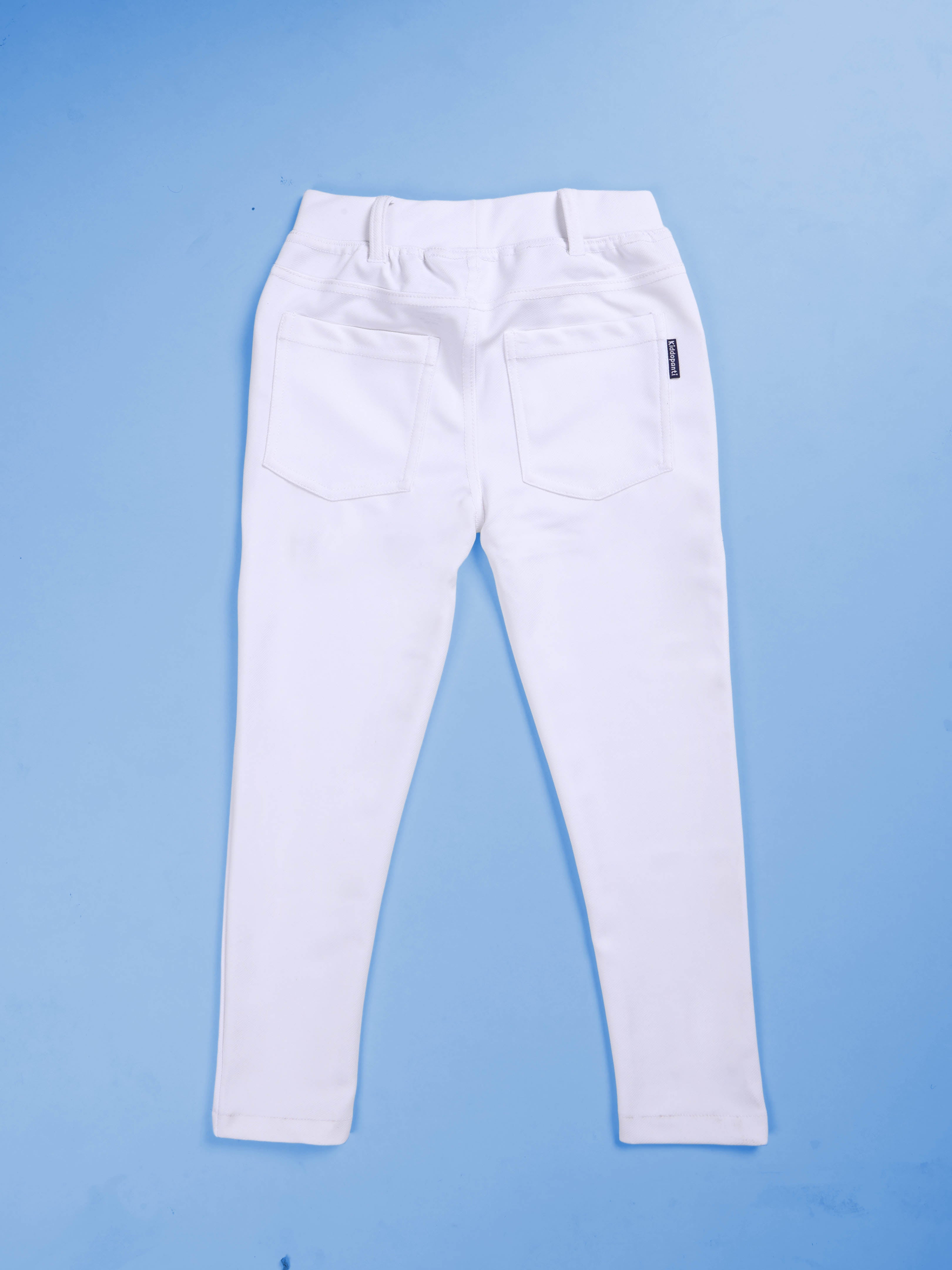 Girls Polyester Solid Twill Jegging Pant