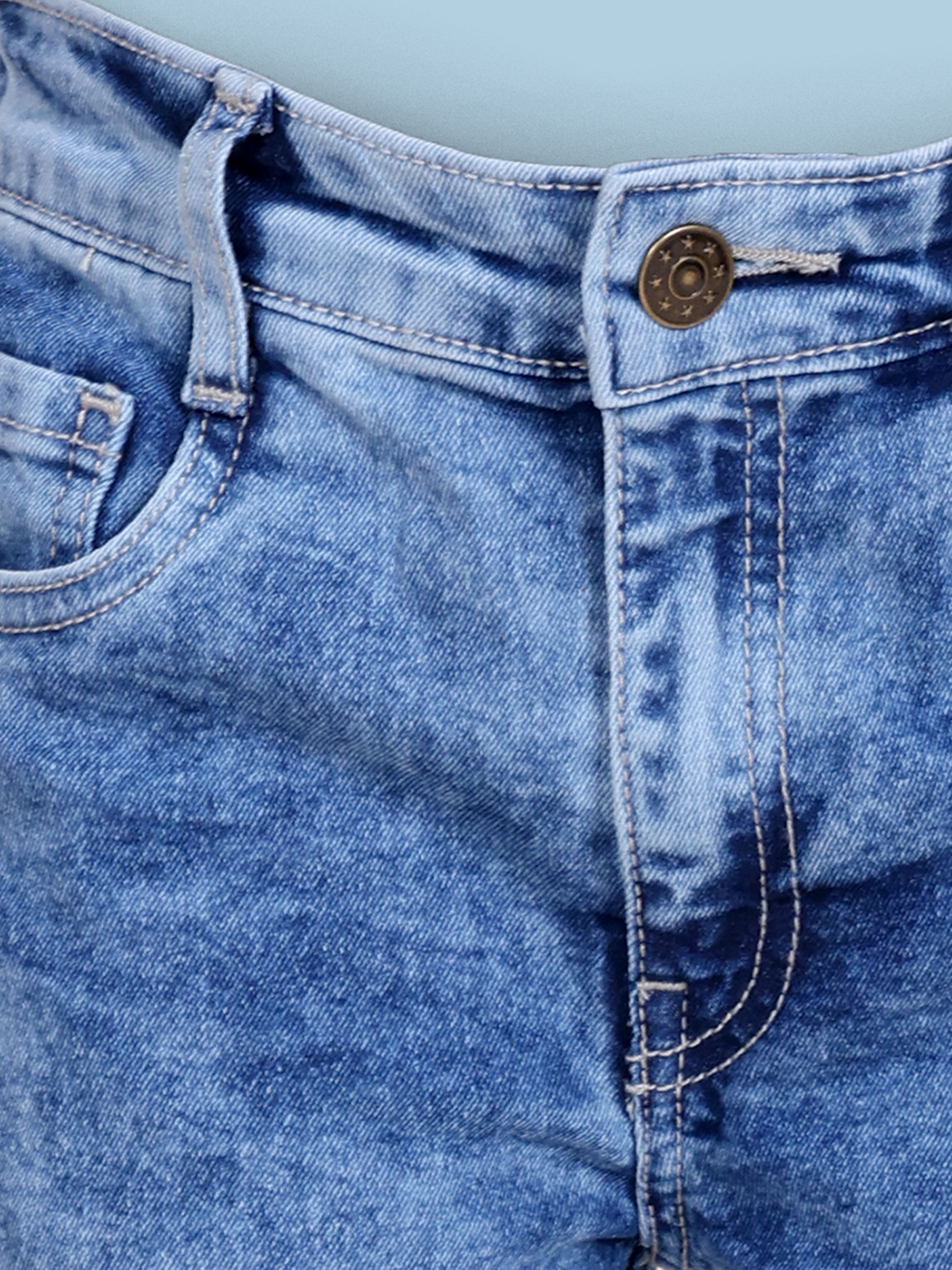 Girls Denim Solid Straight Fit Jeans