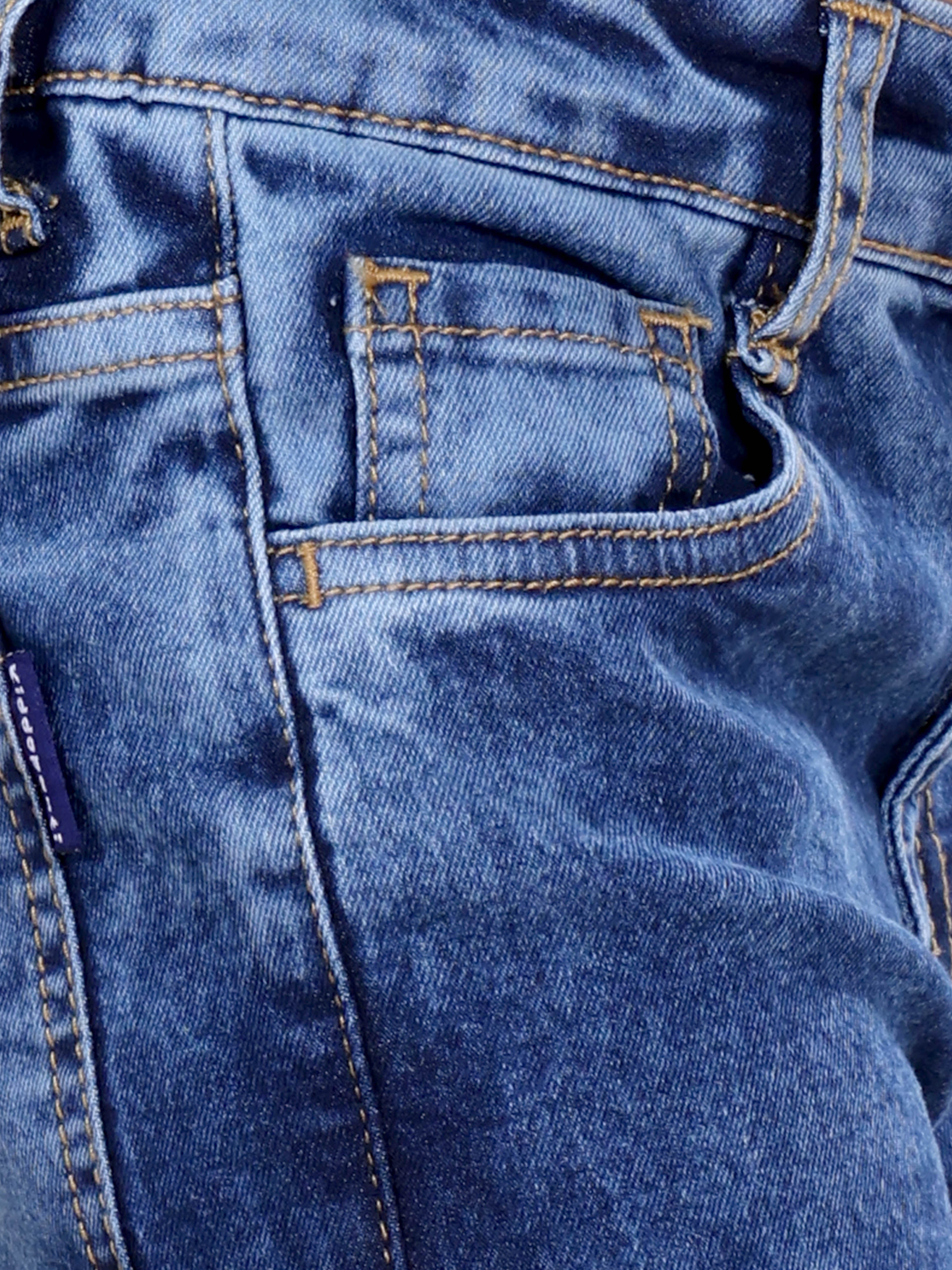 Girls Denim Solid Straight Fit Jeans