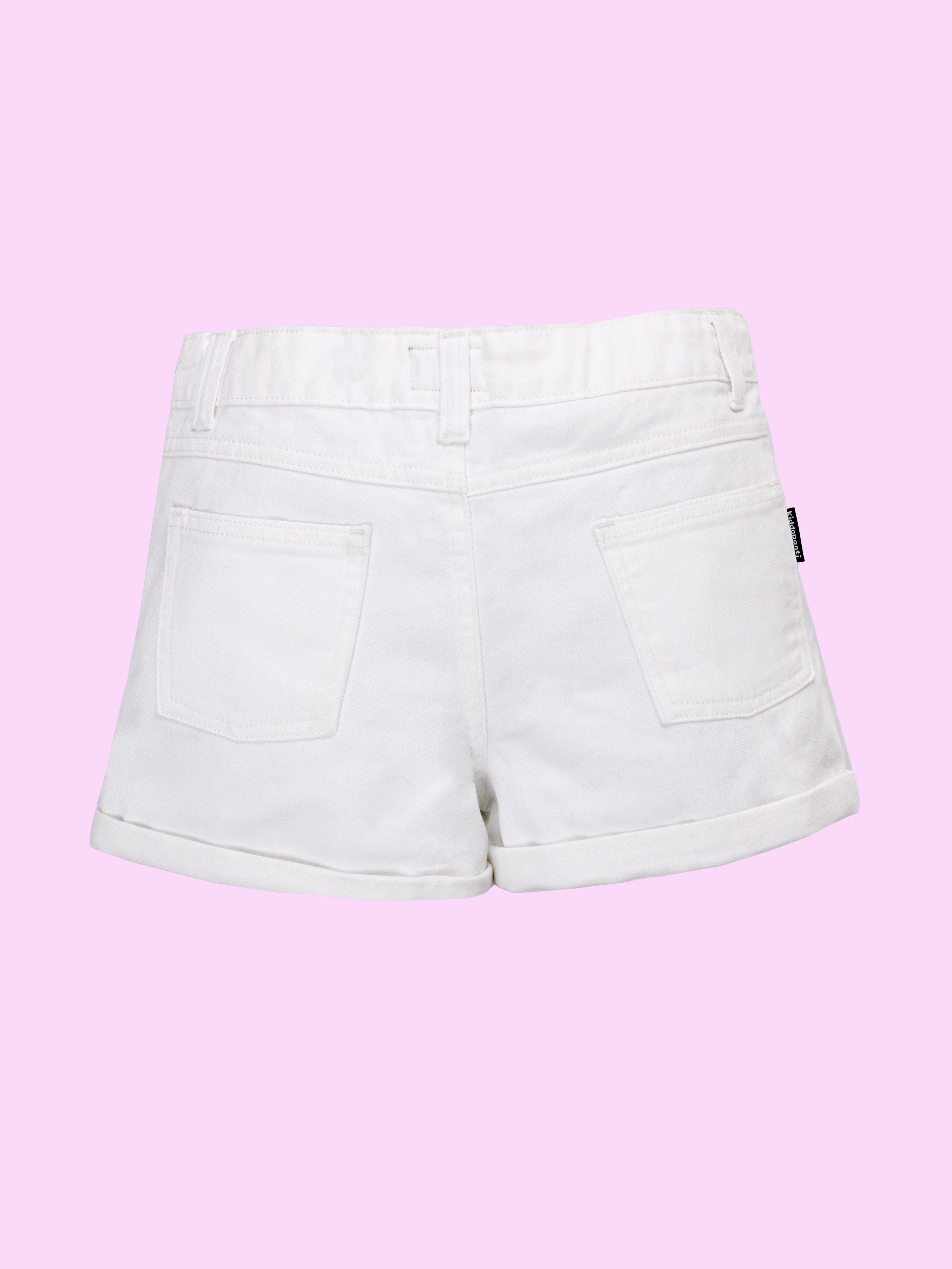 Girls Crop Length Polo Tee and  Rollup Denim Shorts Co Ord Set