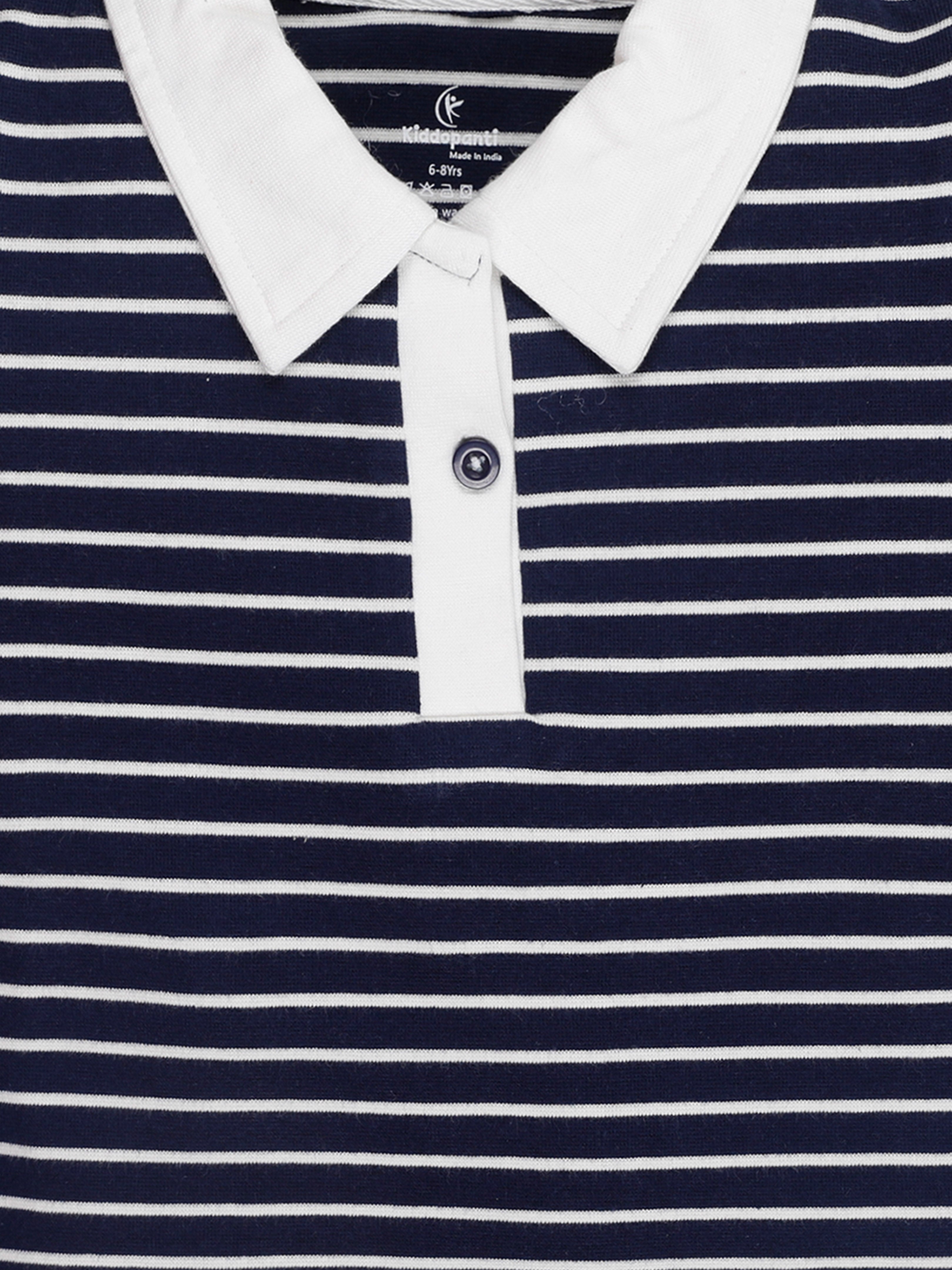 Girls Crop Length Polo Tee and  Rollup Denim Shorts Co Ord Set