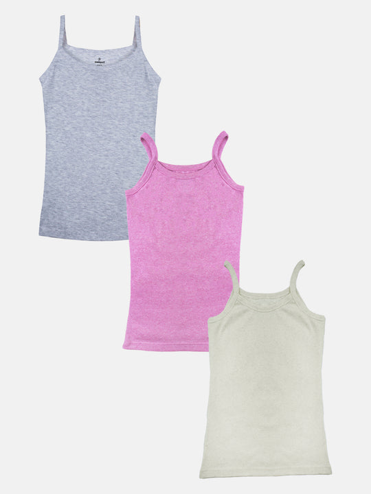 Girls Pack of 3 Solid Camisoles