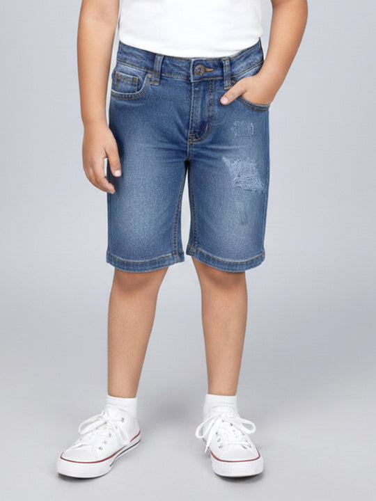 Kiddopanti Boys Regular Fit Knee length Denim Shorts