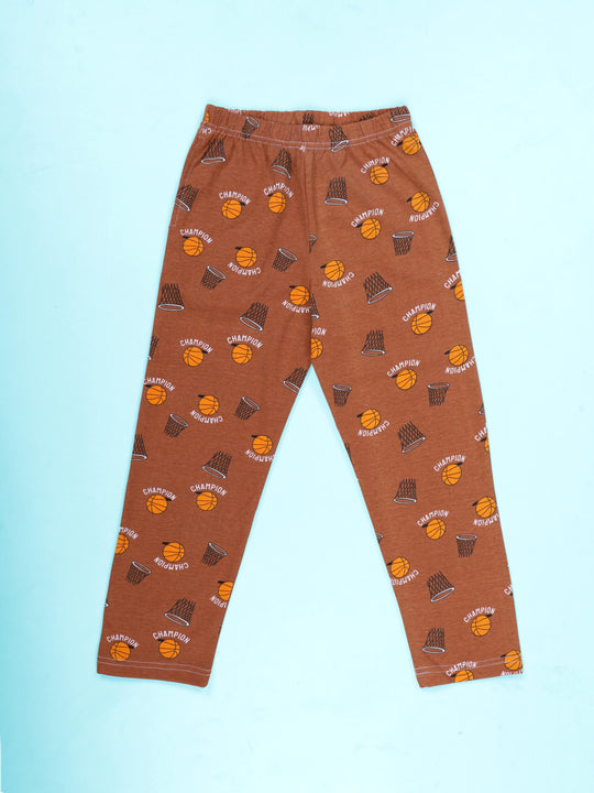 Kiddopanti Boys Cotton All-Over Printed Pyjama Pant With Single Pocket