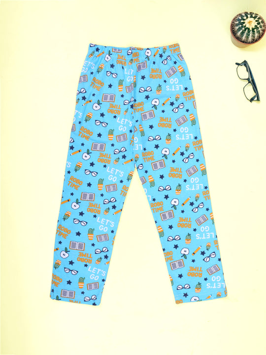 Kiddopanti Boys Cotton All-Over Printed Pyjama Pant With Single Pocket