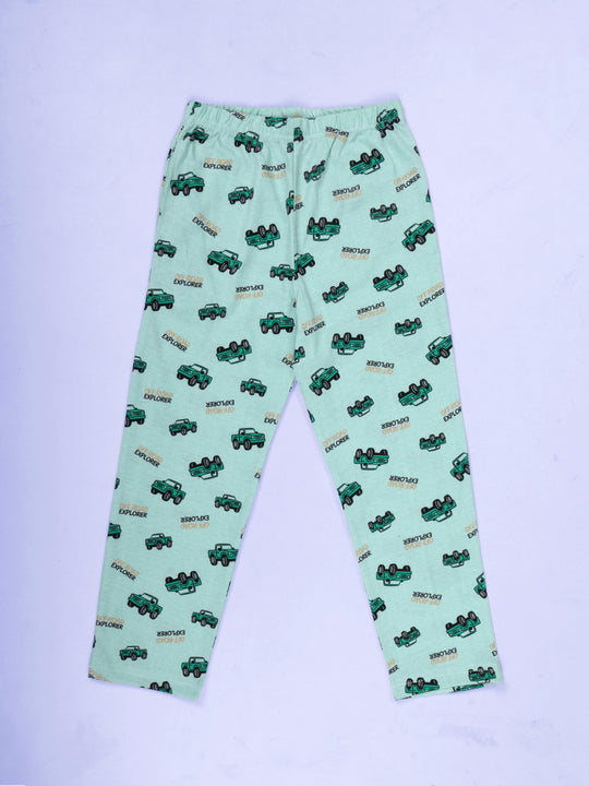 Kiddopanti Boys Cotton All-Over Printed Pyjama Pant With Single Pocket