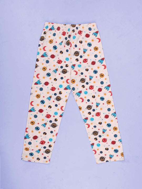 Kiddopanti Boys Cotton All-Over Printed Pyjama Pant With Single Pocket