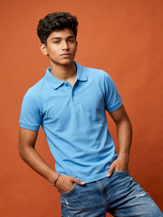 Kiddopanti Boys Classic Cotton Pique Solid  Polo T-Shirt