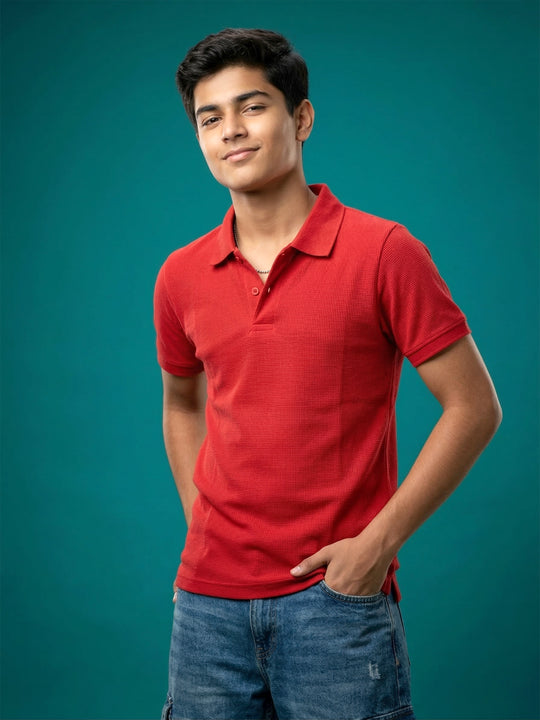 Kiddopanti Boys Classic Cotton Pique Solid  Polo T-Shirt