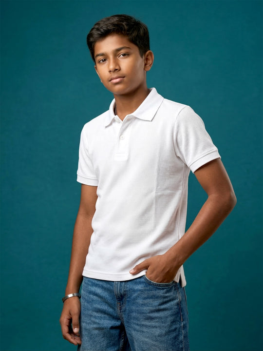 Kiddopanti Boys Classic Cotton Pique Solid  Polo T-Shirt