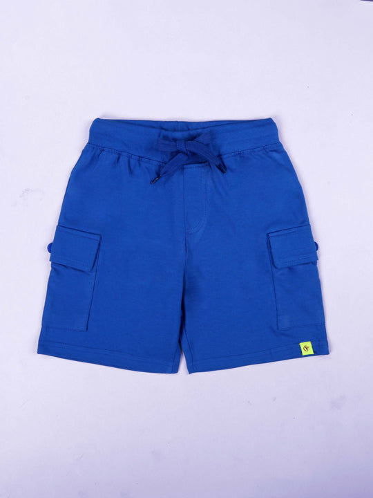 Kiddopanti Boys 100% Cotton Solid Basic Cargo Knit Shorts