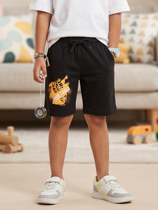 Kiddopanti Boys Cotton Knit Printed Shorts
