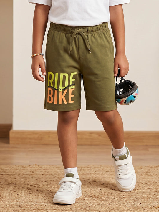 Kiddopanti Boys Cotton Knit Printed Shorts