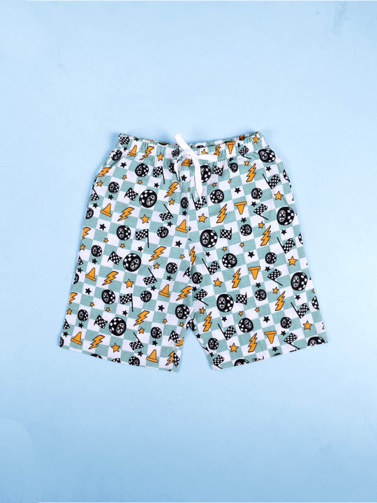 Kiddopanti Boys 100% Cotton AOP Printed Basic Shorts