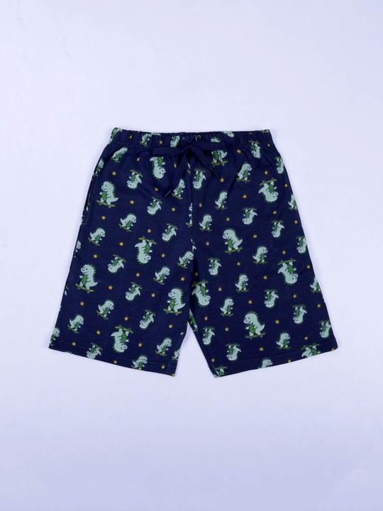 Kiddopanti Boys 100% Cotton AOP Printed Basic Shorts