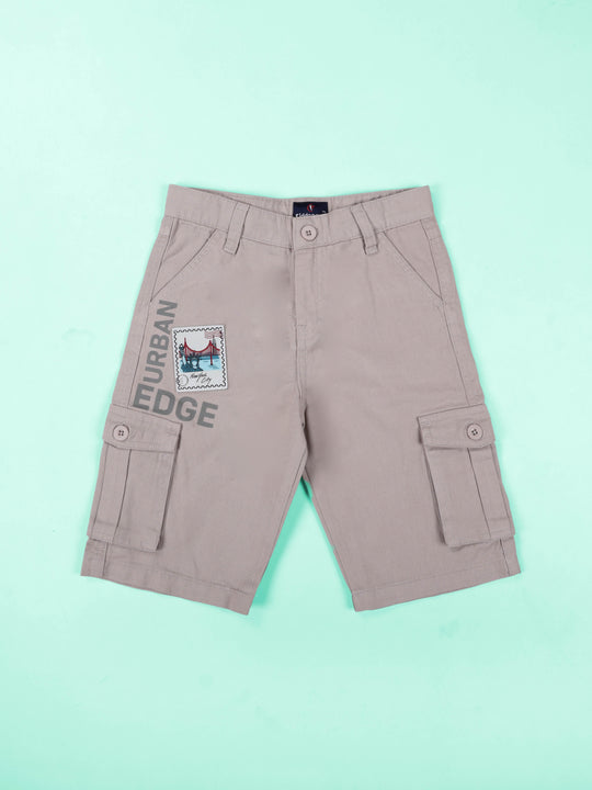 Kiddopanti Boys 100% Cotton Twill  Graphic Printed Knee Length Cargo Short