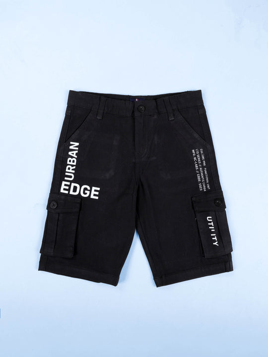 Kiddopanti Boys 100% Cotton Twill  Graphic Printed Knee Length Cargo Short