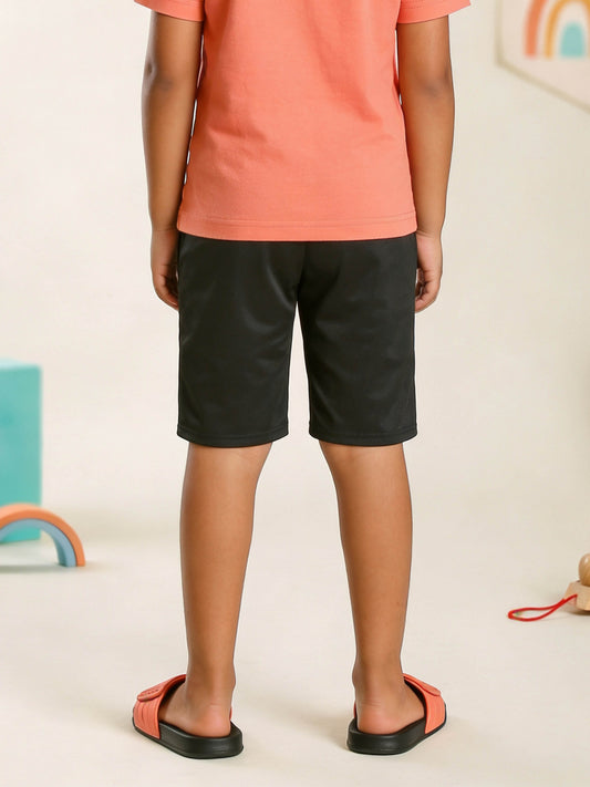 Kiddopanti Boys Polyester Knit Solid Basic Shorts