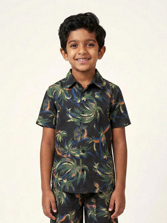 Kiddopanti Boys Half Sleeves Printed Shirt