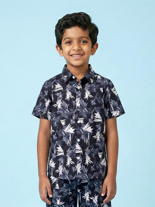 Kiddopanti Boys Half Sleeves Printed Shirt