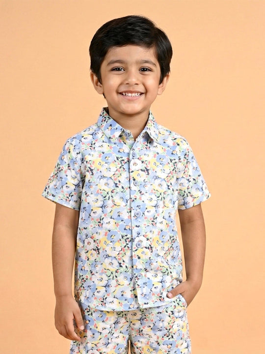 Kiddopanti Boys Half Sleeves Printed Shirt