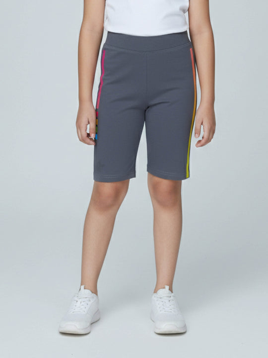 Kiddopanti Girls Cotton Spandex Graphic Printed Knee Length Skinny Fit Cycling Shorts