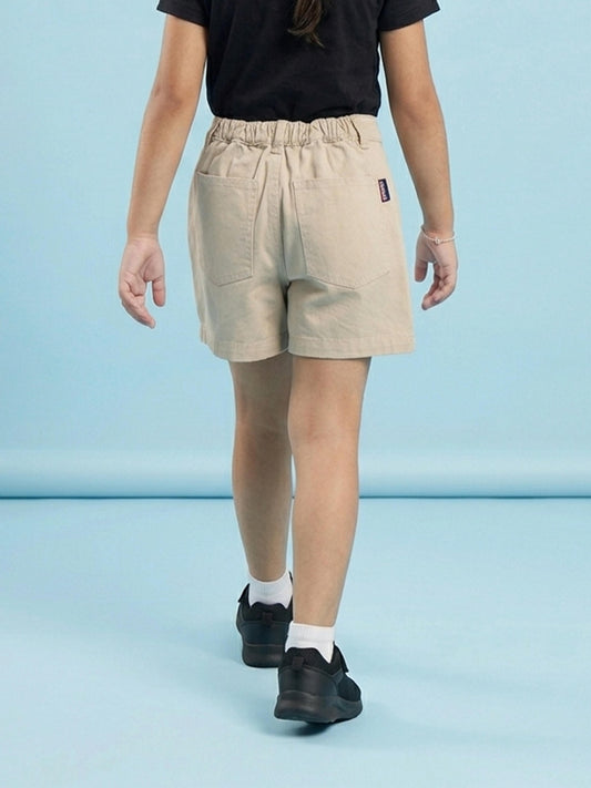 Kiddopanti Girls Cotton Woven Solid Over Lap Skort