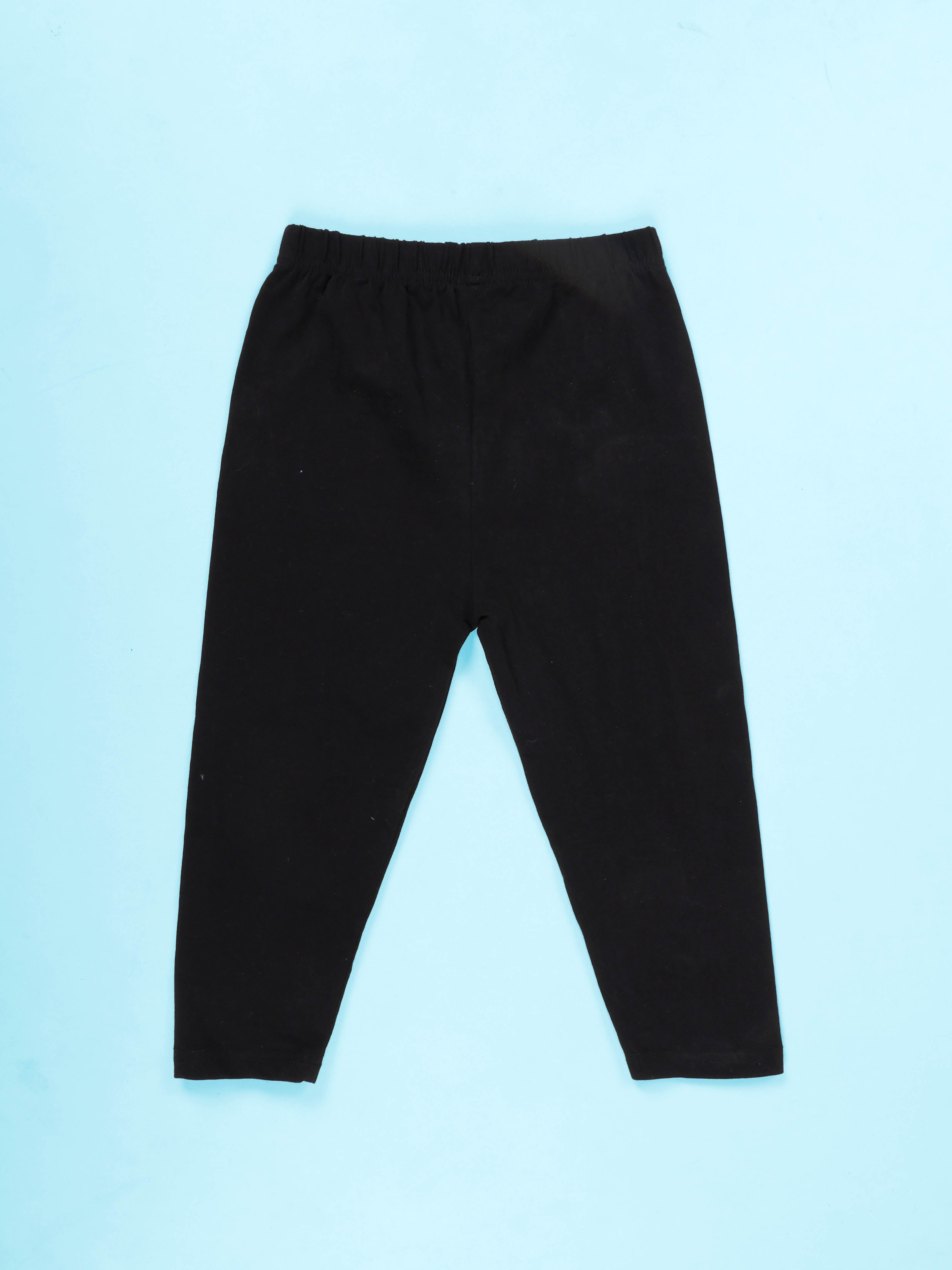 Kiddopanti Girls Cotton Legging With Rhinestones Star Pattern