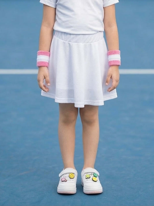 Kiddopanti Girls Polyester Spandex Active Flare Solid Skort with Inner Stretch Boxer Shorts