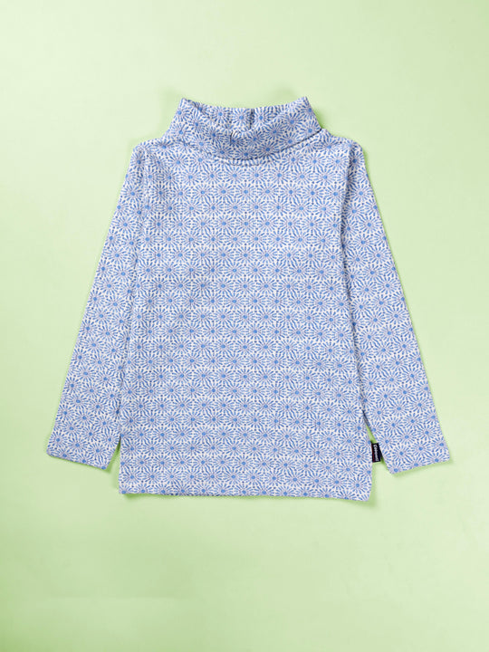 Girls Cotton Lycra Full Sleeves Turtle Neck Tee