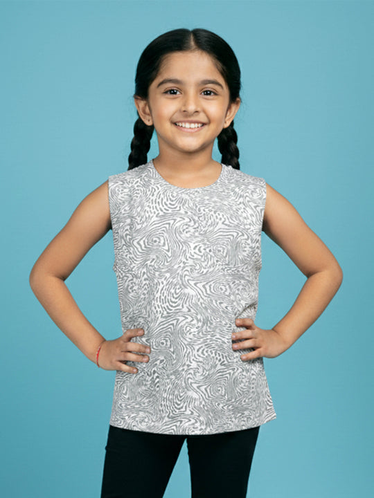 Kiddopanti Girls Cotton Round Neck Basic Sports Tee