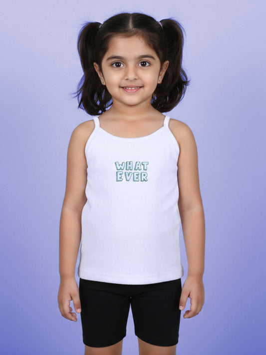 Kiddopanti Girls Cotton Printed Camisoles Slips Pack of 3