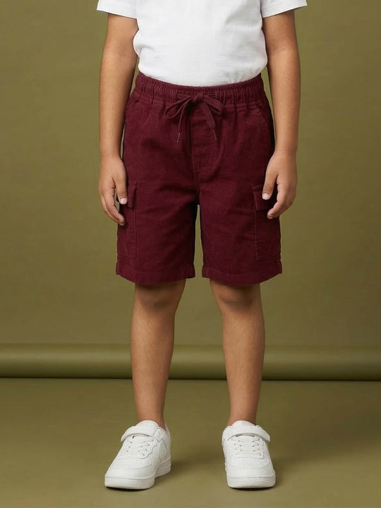 Kiddopanti Boys Cotton Twill Woven Cargo Shorts With 2 Side Cargo Flap Pocket