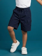 Kiddopanti Boys Cotton Twill Woven Cargo Shorts With 2 Side Cargo Flap Pocket