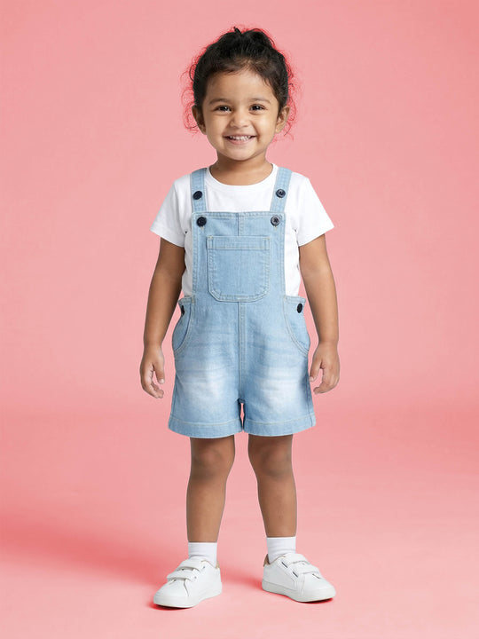 Kiddopanti Unisex Infant Denim Dungaree Shorts