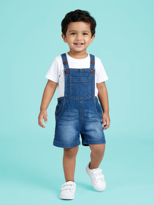 Kiddopanti Unisex Infant Denim Dungaree Shorts
