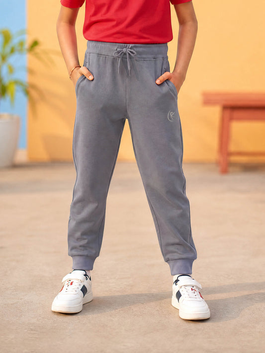 Kiddopanti Boys & Girls Cotton Knit Solid Track Pant