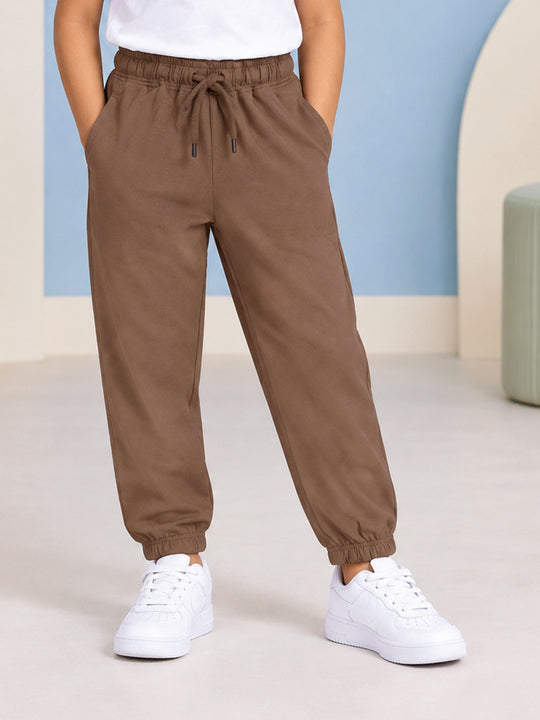 Kiddopanti Boys and Girls Knitted Solid Track Pant